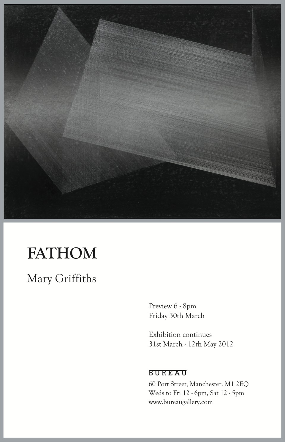 'Fathom' Mary Griffiths, invite for exhibition at Bureau
